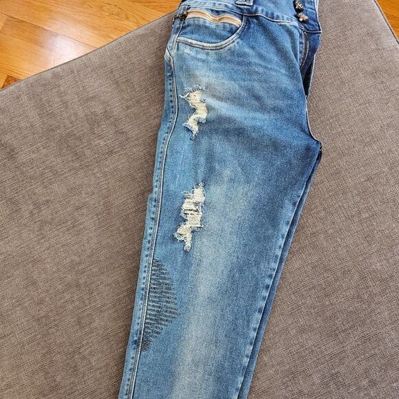 Colombian Brazilian butt insert pad jeans  stretch Denim high waist pant Size 12 - Picture 15 of 15